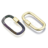 Brass Micro Pave Cubic Zirconia Screw Carabiner Lock Charms ZIRC-N039-008B-NF-2