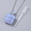 Natural Blue Lace Agate Perfume Bottle Pendant Necklaces NJEW-F266-01A-4