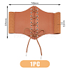 Imitation Leather Wide Elastic Chain Belt AJEW-WH0314-148B-2