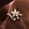 Rack Plating Brass Micro Pave Cubic Zirconia Finger Rings for Women RJEW-M027-01G-01-1