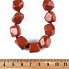 Natural Red Jasper Nuggets Beaded Necklaces for Women Men NJEW-K388-01L-5