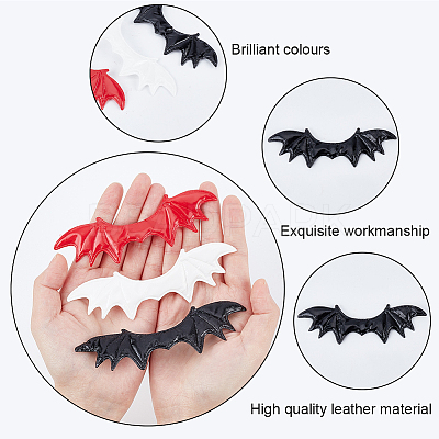 40Pcs Imitation Leather Evil Wings Ornament Accessories DIY-GF0008-82B-1