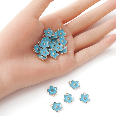Light Gold Plated Alloy Enamel Pendants ENAM-YW0002-20C-1