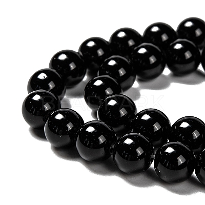 Natural Eyeless Obsidian Beads Strands G-K123-06-12mm-1
