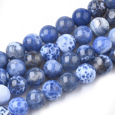 Natural Fire Crackle Agate Beads Strands G-S346-8mm-18-1