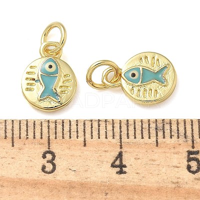 Rack Plating Brass Enamel Charms X-KK-K392-06G-1