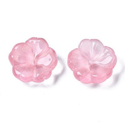Transparent Spray Painted Imitation Jade Glass Beads GLAA-Q089-003-E004-1