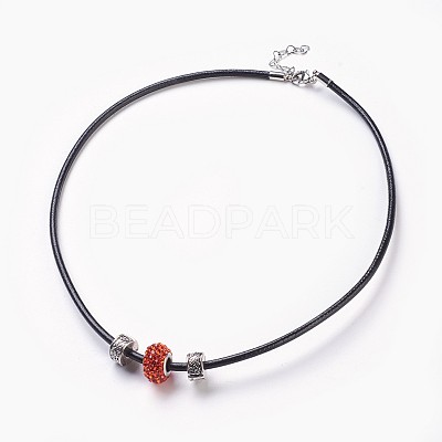 Cowhide Leather Cord Jewelry Sets SJEW-JS00989-1