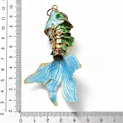 Brass Cloisonne Pendants KK-P251-A04-G-1
