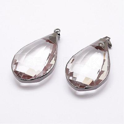 Faceted Glass Big Pendants GLAA-G025-02-1