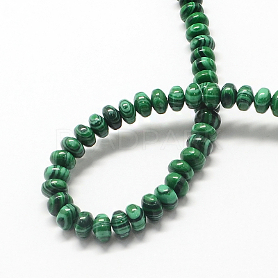 Rondelle Dyed Synthetic Malachite Bead Strands G-Q446-05-1