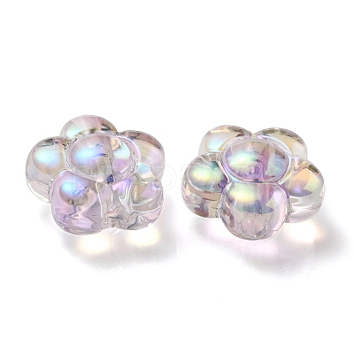 UV Plating Rainbow Iridescent Transparent Acrylic Beads OACR-C007-11A-1