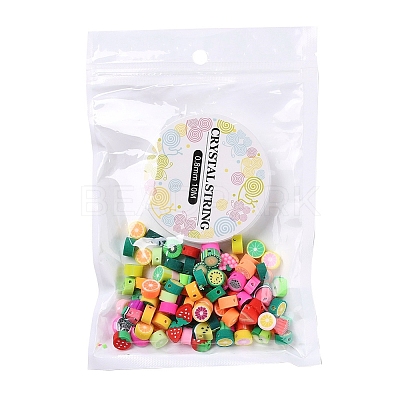 100Pcs Handmade Polymer Clay Fruit Theme Beads DIY-YW0002-40-1