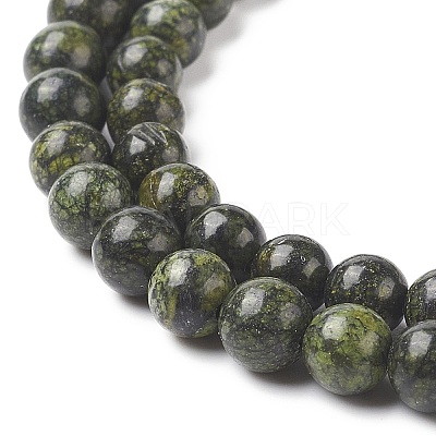 Natural Serpentine/Green Lace Stone Beads Strands G-S259-15-6mm-1-1