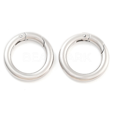 Non-Tarnish 304 Stainless Steel Spring Gate Rings X-STAS-Q032-1B-1