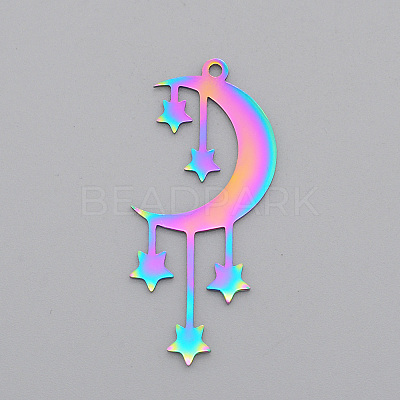Ion Plating(IP) 201 Stainless Steel Pendants STAS-S105-LA581-1