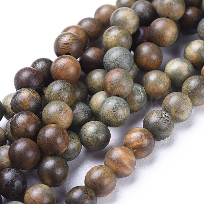 Natural Sandalwood Beads Strands WOOD-F008-02-B-1