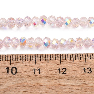 Electroplate Transparent Glass Beads Strands EGLA-A046-01A-15-1