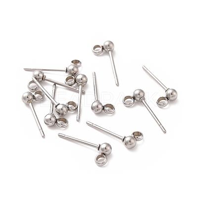 Non-Tarnish 304 Stainless Steel Ear Stud Components STAS-F227-18A-P-1
