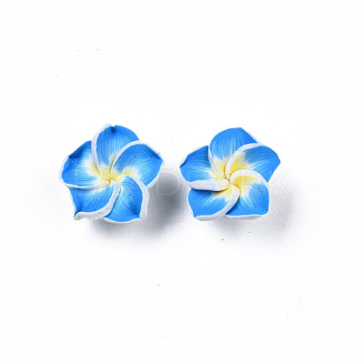 Handmade Polymer Clay 3D Flower Plumeria Beads CLAY-Q192-15mm-05-1