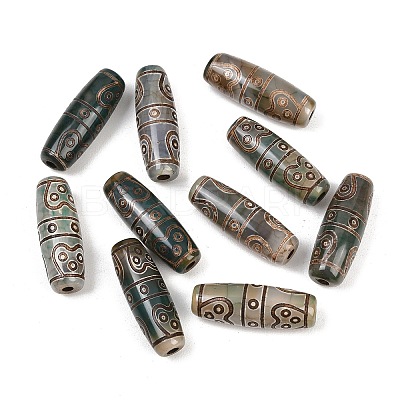 Tibetan Style dZi Beads TDZI-E004-60-1
