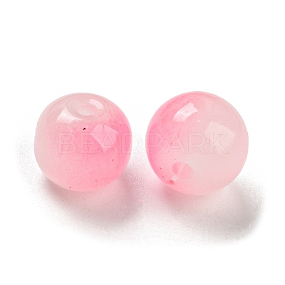 Two Tone Spray Painting Glass Beads GLAA-L046-03G-1