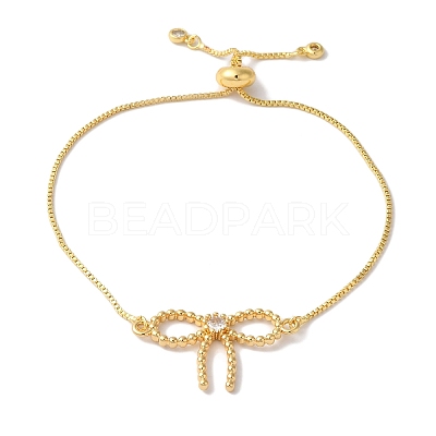 Brass Micro Pave Cubic Zirconia Silder Bracelets for Women BJEW-C070-01A-G-1