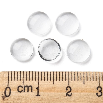Transparent Glass Cabochons GGLA-R026-8mm-1