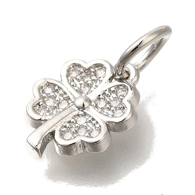 Brass Micro Pave Cubic Zirconia Pendants KK-Q001-12P-1