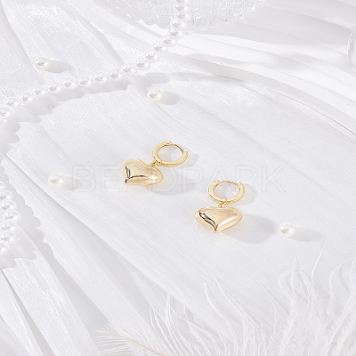 1 Pair Brass Hoop Earrings EJEW-LP0007-123G-1