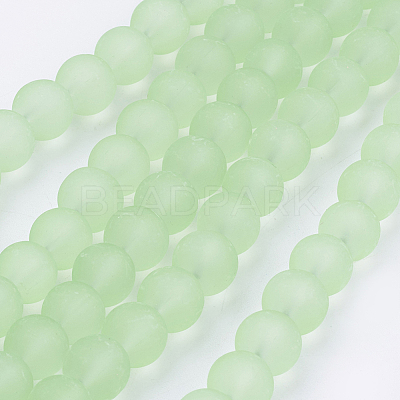 Baking Paint Transparent Glass Bead Strands X-GLAA-S031-8mm-29-1