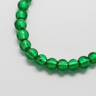 Handmade Silver Foil Glass Beads FOIL-R054-10mm-14-1