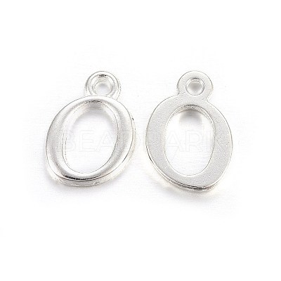 Silver Color Plated Alloy Letter Pendants PALLOY-J718-01S-O-1