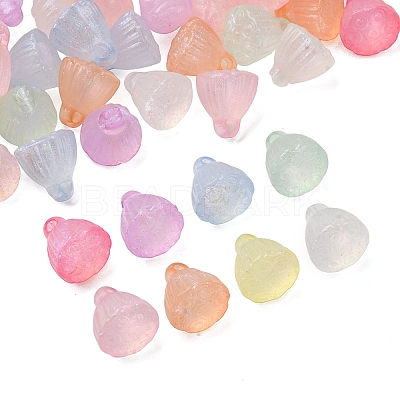 Opaque Luminous Glitter Powder Acrylic Pendants OACR-G052-12A-1