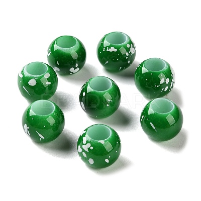 Spray Painted ABS Plastic European Beads KY-G033-01B-08-1