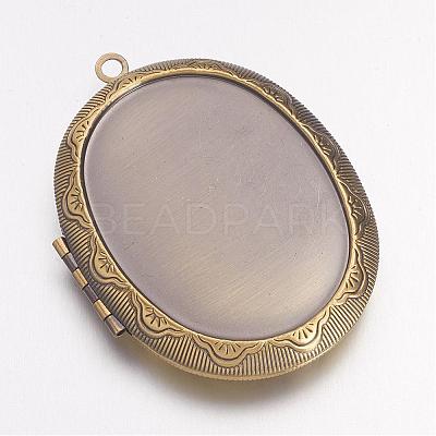 Brass Locket Pendants KK-M041-04AB-NF-1