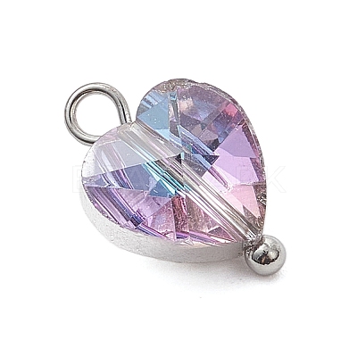 Transparent Glass Charms PALLOY-JF04198-02-1