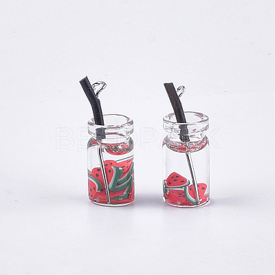 Glass Bottle Pendants CRES-N017-06B-1