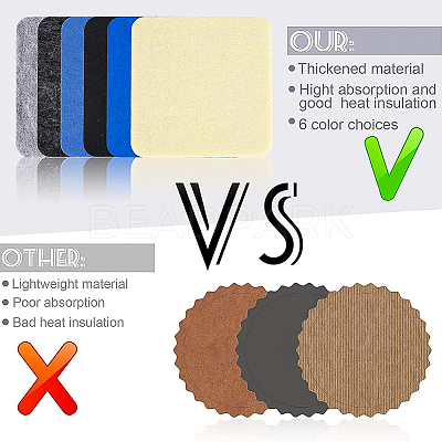 Square Wool Felt Cup Mat DIY-WH0308-14-1