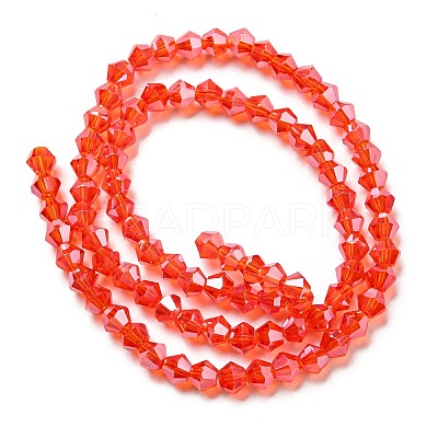 Transparent Electroplate Glass Beads Strands GLAA-F029-4mm-C14-1