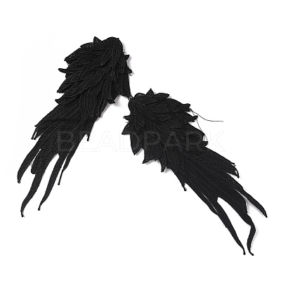 Angel Wing Polyester Embroidery Lace Appliques DIY-WH0034-42A-1