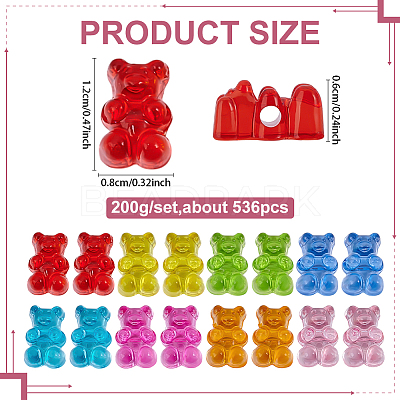 200G Transparent Acrylic Beads OACR-ME0001-09-1