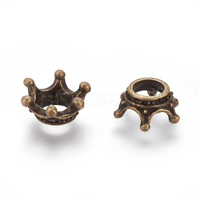 Tibetan Style Alloy Bead Caps PALLOY-WH0054-02AB-1