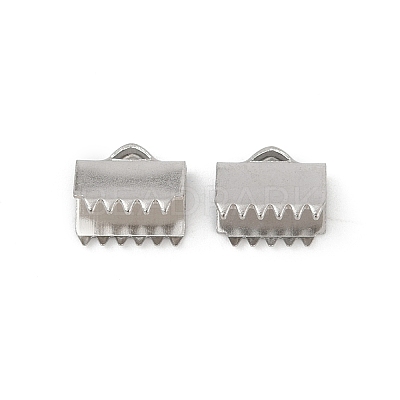 304 Stainless Steel Ribbon Crimp Ends STAS-E471-05I-P-1