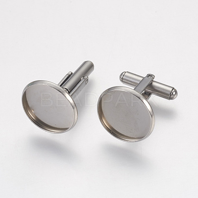 Tarnish Resistant 304 Stainless Steel Cuffinks STAS-G187-23P-16mm-1