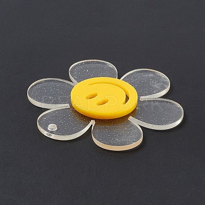 Transparent Acrylic Big Pendants OACR-P012-A06-1
