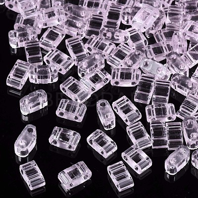 2-Hole Transparent Glass Seed Beads SEED-N004-002-C01-1