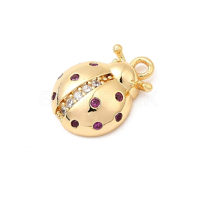 Brass Micro Pave Cubic Zirconia Charms KK-F916-15G-1