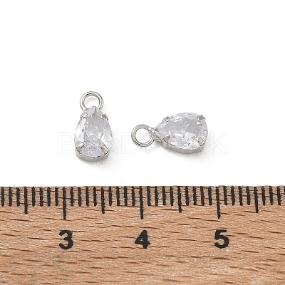 Brass Pave Clear Cubic Zirconia Charms CU-CBAD360-01P-01-1