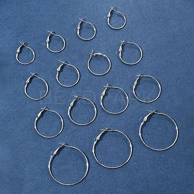 32Pcs 4 Styles Iron Huggie Hoop Earring Findings IFIN-FS0001-49B-1